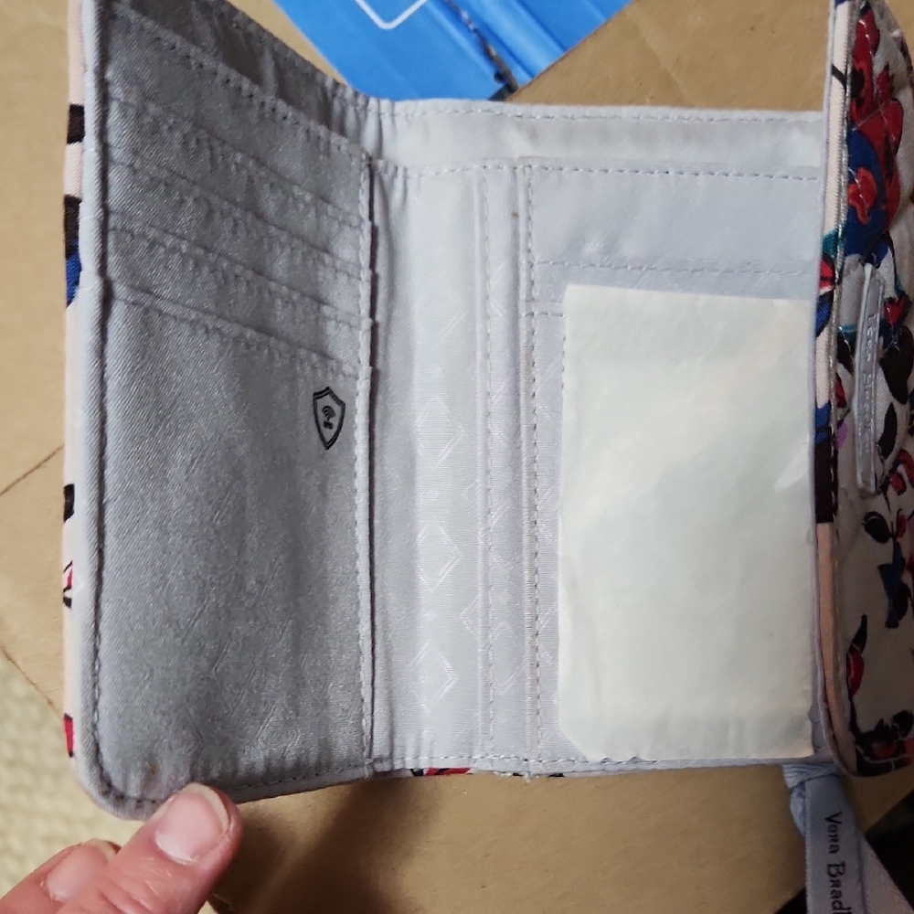 Vera Bradley Quilted Floral Wallet in Red and Blue - Picture 2 of 5